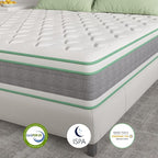 Novilla King Mattress 12 Inch Hybrid Mattress in a Box, Innerspring Mattresses with Gel Memory Foam for a Cool Sleep, Pressure Relief, Medium Firm with Pillow Top, Groove