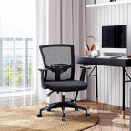 MAISON ARTS Mesh Office Chair Ergonomic Home Desk Chair Mid-Back Computer Task Chair with Breathable Mesh and Adjustable Armrests for Home Office