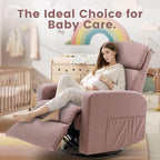 Power Swivel Recliner Chairs for Adults, Electric Glider Rocking Chair Nursery, Glider Recliner Nursery Chair with Classified Side Pocket, Nursery Rocking Chairs with USB and Type-C Ports
