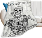 Funny Skull Throw Blanket - Skeleton Gifts & Decor - Soft, Warm, Cozy Fleece Blanket for Boys, Men, Girls, Women, Kids & Adults - 80"x60"