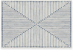 RUGGABLE x Jonathan Adler Machine Washable Modern Area Rug – Inkdrop Slate Blue 2x3, Stain-Resistant, Non-Slip – Small Rugs for Living Room, Bedroom, Hallway, Entryway & Bathroom–with Cushioned Pad