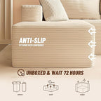 138" Modular Sofa Memory Foam Sectional Couches for Living Room, Sleeper Sofa Bed, Corduroy, Camel