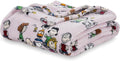 Berkshire Blanket Peanuts® VelvetLoft® Cute Character Snoopy Plush Blanket,Peanuts Laughing Robe Lilac,Twin 60 in x 90 in (Official Peanuts® Product)