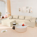 LEVELEVE 107" Cloud Sectional Couch with Deep Seat，Modern Modular Sofa with L-Shape Chaise，No Assembly Required, Upholstered Couches for Living Room Bedroom(Beige,Left Facing Chaise)