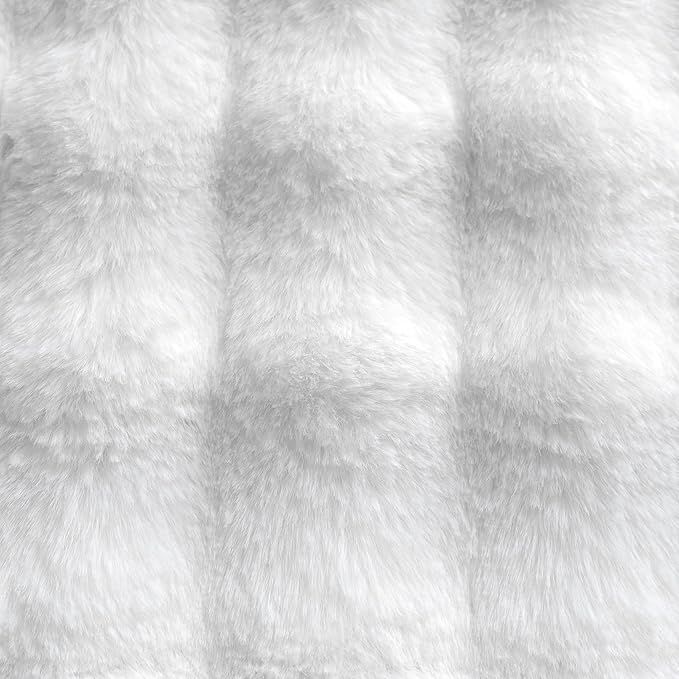 Neelvin Cream White Faux Fur Cozy Soft Double-Sided Decorative Throw Pillow Covers 20x20 inch Set of 2,Velvet Pillowcase Cushion Case for Sofa Couch