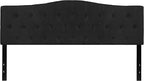 BizChair Tufted Upholstered King Size Headboard in Black Fabric