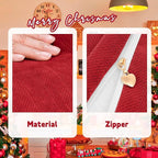ZWJD Christmas Pillow Covers 22x22 Set of 2 Chenille Throw Red Cushion Covers with Elegant Design Soft and Luxurious Decorative Pillows for Couch, Bed, and Christmas Decor