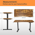 Electric Adjustable Standing Desk with Wheels, 63'' x 24''Sit Stand Desk with Dual Crossbeam and Mouse Pad, 27''-46'' Lifting Range Stand up Table with Ergonomic Arc Desktop (Brown)