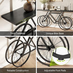 LITTLE TREE Narrow Sofa Table, 70.9-Inch Extra Long Console Table for Living Room, Entryway, with Unique Bicycle Metal Base. Black