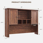 T4TREAM 59" Farmhouse Wood Desk Hutch with Ample Storage, Only Match VSC Series Farmhouse Desk (Reclaimed Barnwood)