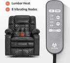 MCombo Dual Motor Small Power Lift Recliner Chair for Elderly, Lay Flat Lift Chair with Heat and Massage, Petite Lift Chair, Cup Holders, Faux Leather 7893 (Black, Small)