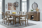 Signature Design by Ashley Moriville Modern Farmhouse 19" Upholstered Dining Room Chair, 2 Count, Brown