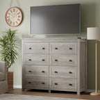 Tall 8-Drawer Dresser, Modern Wooden Storage Chest of Drawers, Dresser TV Stand, Wood Drawer Organizer with Metal Handles for Bedroom, Living Room, Hallway