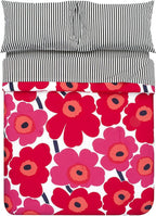 Marimekko - Queen Comforter Set, Cotton Bedding with Matching Shams, Lightweight Home Decor for All Seasons (Unikko Red, Queen)