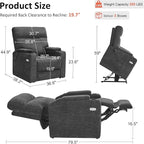 MCombo Lay Flat Dual Motor Power Lift Recliner Chair with Massage & Dual Heating, Arm Storage, Extended Footrest, USB A/C Ports & Cup Holders, Infinite Position for Elderly, Fabric LC002 (Gray)