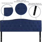 BizChair Tufted Upholstered King Size Headboard in Navy Fabric
