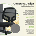 HON Volt Fabric Office Chair with Mesh Back, Home Desk Chairs with Wheels, Ergonomic Recline and Center Tilt, Black