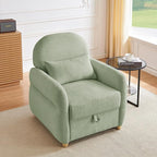 Modern Accent Chairs for Living Room, Comfy Chenille Armchairs with Storage, 33.5" W Single Reading Chairs for Bedroom, Study Room, Apartment, Tool Free Assembly, Sage Green