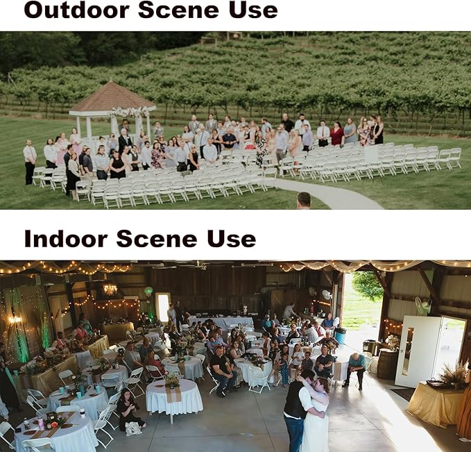 Folding Chairs 50 Pack,White Plastic Folding Chair for Outdoor Use,Heavy Duty 350lb Capacity Portable Event Chairs with Steel Frame,Wedding,Party,Office,Dining (No Assembly Required)