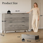 53" Tall Dresser for Bedroom, 8-Drawer Fluted Chest of Drawers, Modern Wood Highboy with Metal Slides and Handles, Anti-Tip Kit, Vertical Clothes Storage Organizer for Apartment, Closet