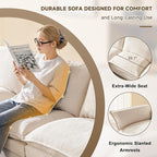 147 Inch Big Comfy Couch with Ottoman, 6 Seat U Shaped Couches, Cloud Modular Sectional Sofa, Modern Cloud Couch Sectionals, Sectional Couches for Living Room, Oversize Deep Seat Sofa, Beige