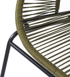 Christopher Knight Home Dessa 3 Piece Patio Furniture Set, Patio Wicker Accent Chair Set of 2 and Loveseat, Metal Frame 4 Seater Outdoor Papasan Lounge Chair Set, PE Rattan Outdoor Bistro Set, Green