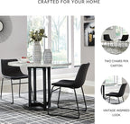 Signature Design by Ashley Centiar Mid Century Dining Room Bucket Chair, 2 Count, Black