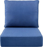 Luxury 6" Outdoor Cushions for Patio Furniture, 24x24x6 Thick Seat Cushion Set, Fade Resistant Couch Chair Replacement Cushions High Density Deep Wicker Chair Cushion with Removable Cover, Blue