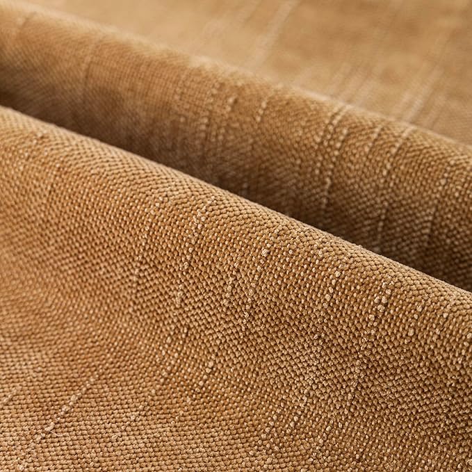 Foindtower Set of 2 Soft Textured Chenille Throw Decorative Pillow Covers Square Accent Solid Cushion Cover Neutral Farmhouse Pillow Case for Couch Sofa Bedroom Living Room 18x18 Inch,Golden Brown