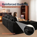 106" Oversized Couch Sofa, L Shape Couches for Living Room, No Assembly Required Plush Velvet Sectional Sofas with Left Facing Chaise for Home Apartment