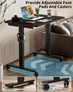 Okin Small Electric Standing Desk, 40 x 24 Inches Whole Piece Height Adjustable Desk, Black Sit to Stand Desks Computer Workstation with Wheels for Home Office