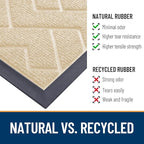 OLANLY Front Door Mat Indoor Outdoor Entrance, Waterproof All-Season, All-Weather Doormat, Sturdy Natural Rubber, Low Profile, Easy Clean Patio Porch Entryway Mat, Herringbone Brick (Beige, 47x17)
