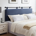 UEV Queen Headboard Only, Wall Mounted Hanging Upholstered Bed Head Board, Modern Vertical Channel Design of Fine Flannel, Elegant Dark Blue Fluted Headboard for Bedroom (Dark Blue, Queen Size)