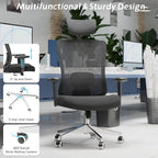 Ergonomic Office Chair with Adjustable Lumbar Support & Flip-Up Armrests - High Back Computer Desk Chair with Thickened Seat Cushion, Rolling Wheels for Home/Office Study Work (05black)
