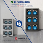 FLEXIMOUNTS 152 QT Stackable Storage Bins With Lids, Collapsible Plastic Storage Bins, Closet Organizers and Containers with Doors and Built-in Wheels For Home, 2 Pack Cubes, Milky White