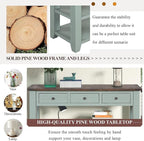 LKTART Solid Wood Console Table Sofa Table with Storage Drawers and Bottom Shelf Entryway Table for Entry Hallway Foyer Sofa Couch Table,Easy Assembled (48.8" Green)