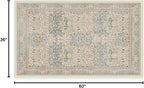 RUGGABLE x Morris & Co Washable Area Rug – Blackthorn Ivory Blue 3x5, Stain-Resistant, Non-Slip – Small Machine Washable Rugs for Living Room, Bedroom, Hallway, Entryway & Office–with Cushioned Pad