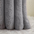 Neelvin Grey Faux Fur Cozy Soft Striped Decorative Throw Pillow Covers 16x16 inch Set of 2,Velvet Pillowcase Cushion Case for Sofa Couch