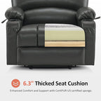 MCombo Oversized Power Lift Recliner Chair for Elderly, Lift Chair with Heat and Massage, Lift Recliner for Big and Tall, Cup Holders, USB &Type C Ports, Faux Leather R7092 (Grey, Oversize)