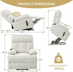 Power Lift Chair Recliners for Elderly, Overstuffed Electric Lift Recliner Chair with Widened Footrest Side Packets for Living Room Bedroom