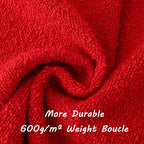 FUTEI Christmas Pack of 2 Red Decorative Throw Pillow Covers 24x24 Inch Soft Cozy Solid Boucle Textured European Cushion Case,Modern Home Decor for Couch Bed Living Room