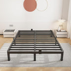 ROIL 7 inch Metal Queen Bed Frame with Rounded Corner Mattress Retainers 3500LBS Heavy Duty Steel Slats No Box Spring Needed Platform Noise-Free Easy Assemble