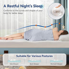 Amazon Basics Memory Foam Mattress, Soft Plush Feel, Queen, White/Grey, 80 x 60 x 6 inches (LxWxH)