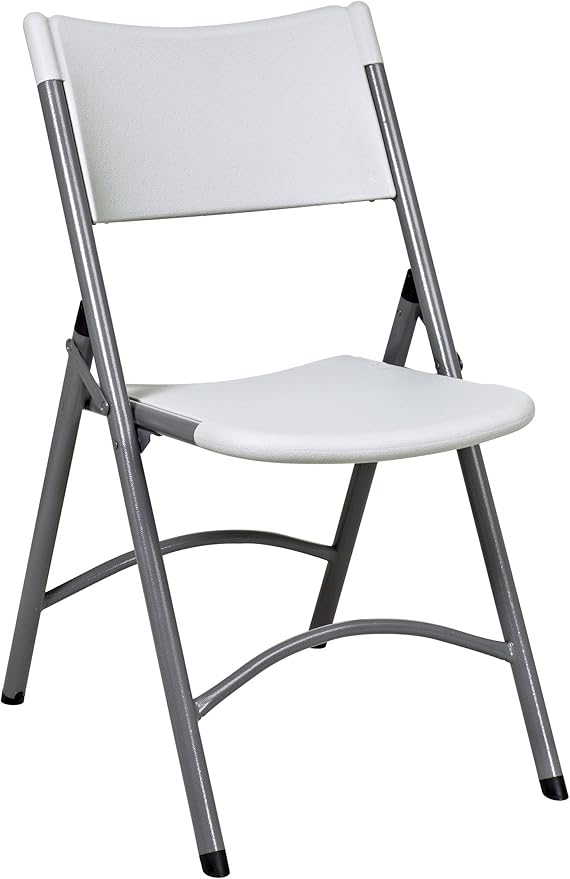 Office Star Resin Furniture for Indoor or Outdoor Use, 4-Piece Set, Folding Chairs Light Grey