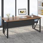 Tribesigns 63-Inch Executive Desk with 47-Inch Mobile File Cabinet, Large Home Office Desk with Drawers and Storage Shelves, L-Shaped Computer Desk Workstation Business Furniture, Walnut & Gray