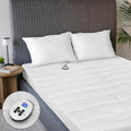 Sunbeam Premium Quilted Electric Heated Mattress Pad, 54" x 75", 12 Heat Settings, 12-Hour Selectable Auto Shut-Off, Warmth for Restful Sleep, Machine Washable, White