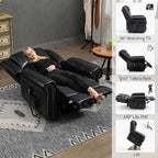 Recliner Chairs for Adults, Oversized Bedroom Chair with Massage, Sofa Chair Home Theater Seating with Lumbar Support, Lift Chair for Elderly, Nursery Chair for Living Room (Genuine Leather)