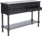Safavieh Home Collection Haines Black 4-Drawer Bottom Shelf Console Table