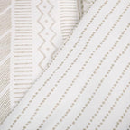 Lush Decor Hygge Geo Reversible 5 Piece Comforter Set, King, Taupe & White