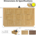 win2win 9 Drawer Dresser, Mid Century Modern Dresser with Storage, 55" Wide Fluted Chest of Drawers with Faux Marble Top, Dressers TV Stand, Drawers Organizer for Bedroom, Living Room, Hallway Oak